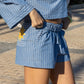 SHORT - Azul de rayas