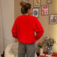 RED - Oversized Washed Sweatshirt