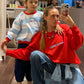 RED - Oversized Washed Sweatshirt