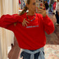 RED - Oversized Washed Sweatshirt