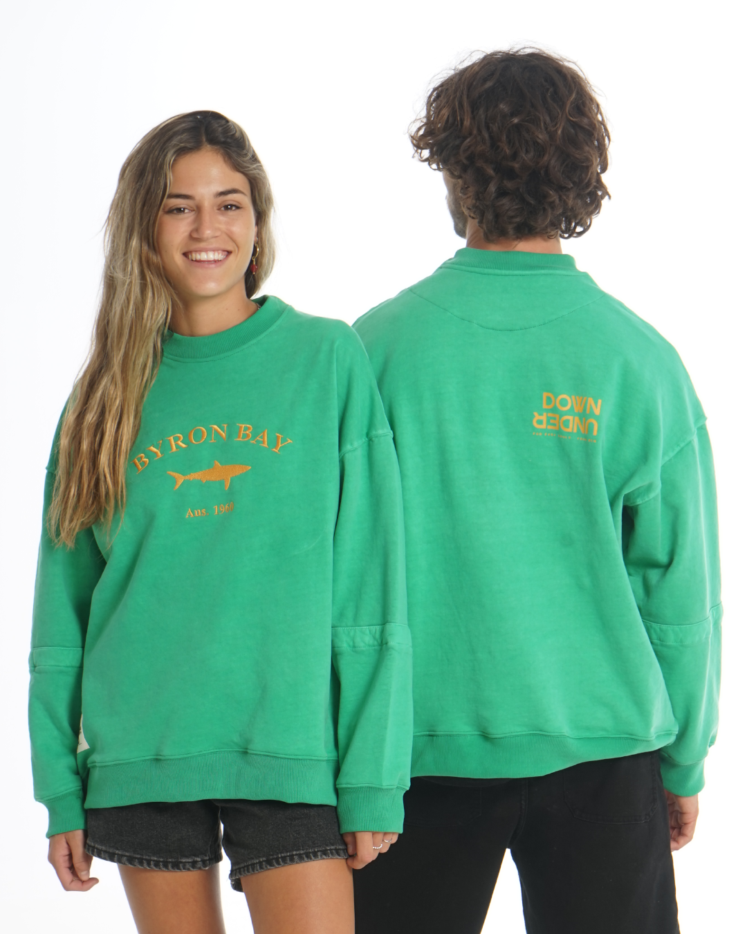 BYRON BAY Green - Oversized Washed Sweatshirt