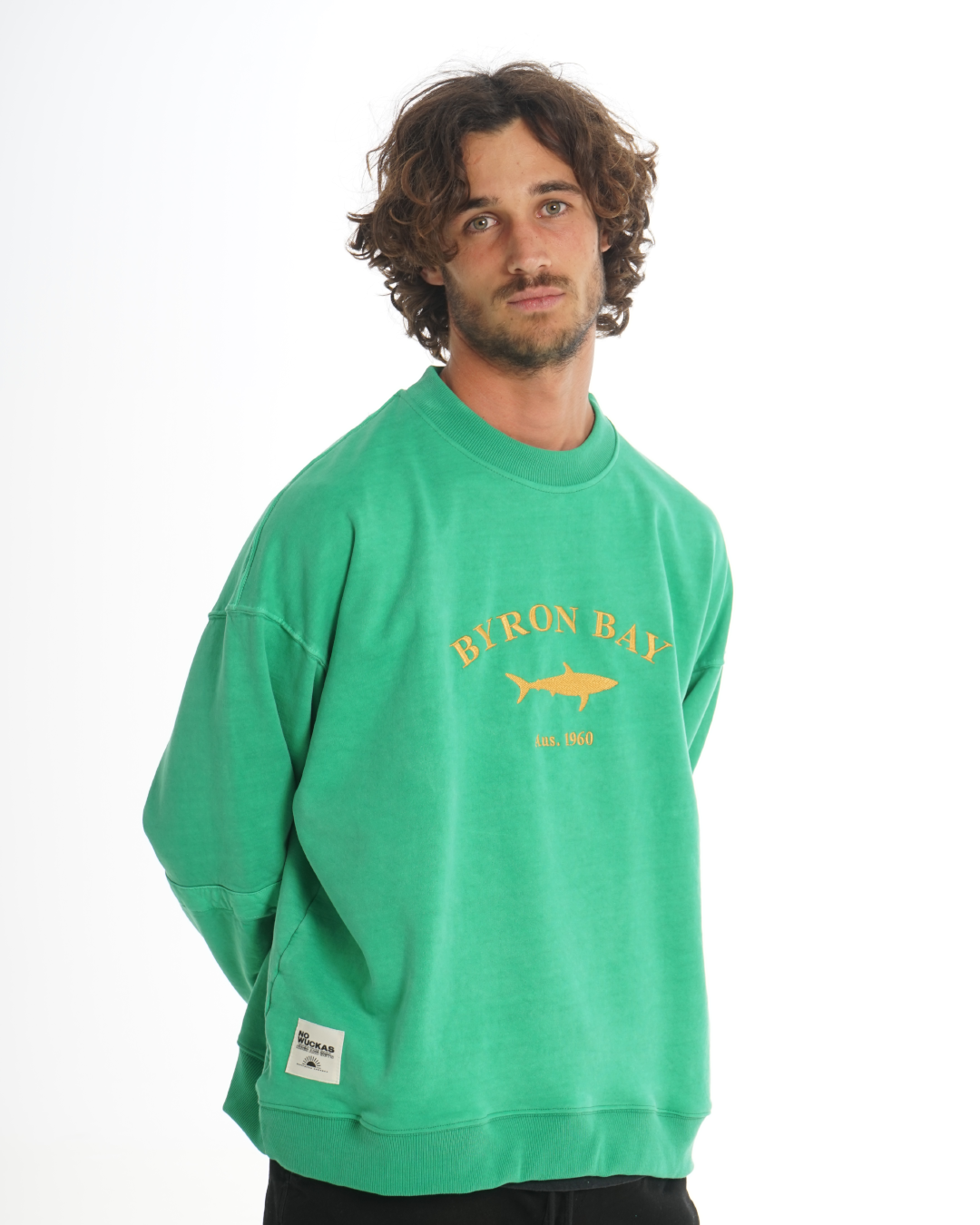 BYRON BAY Verde - Oversized Washed Sweatshirt
